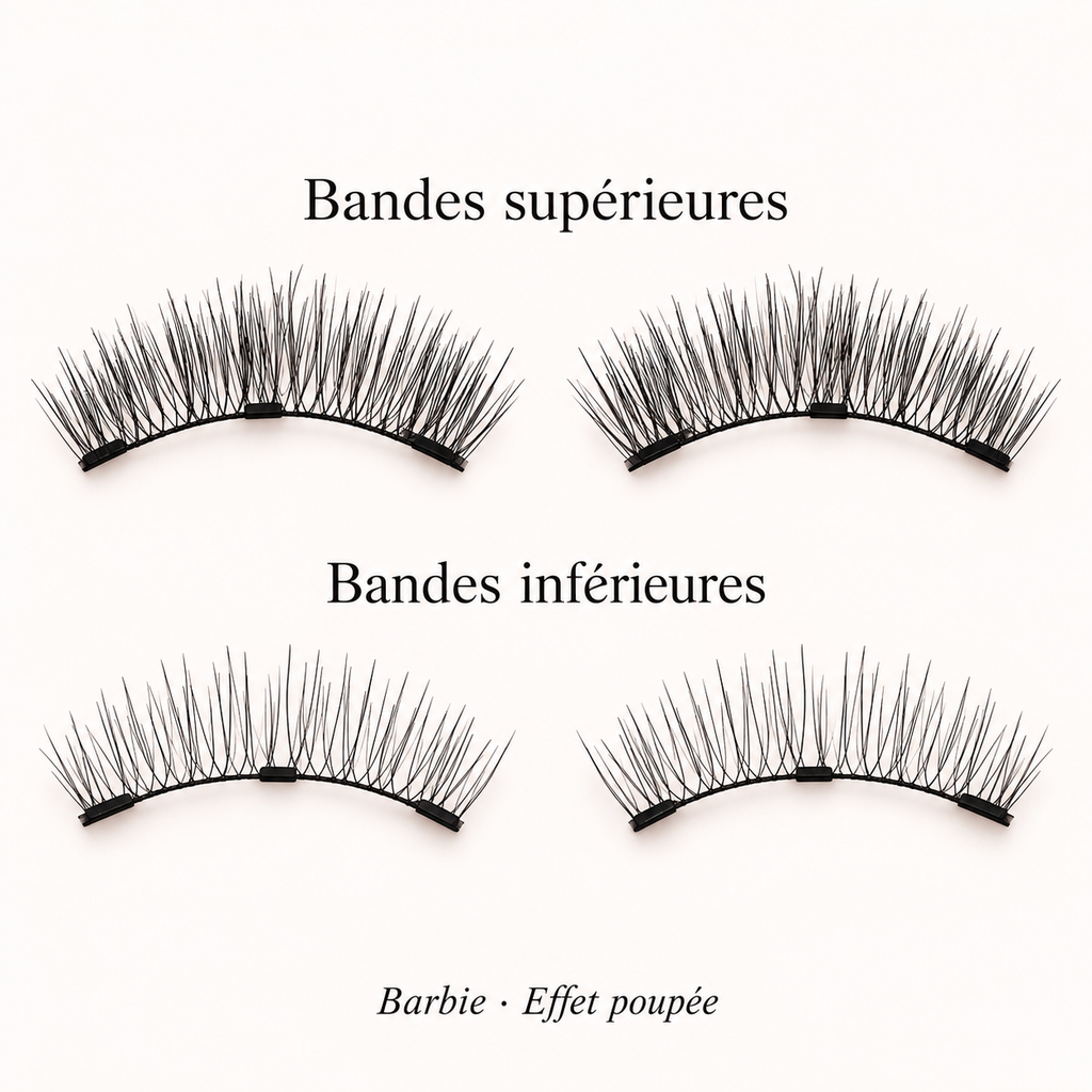 Barbie — Effet poupée : bandes supérieures et inférieures pour les deux yeux