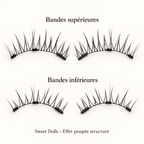 Sweet Dolls — Effet poupée structuré : bandes supérieures et inférieures pour les deux yeux