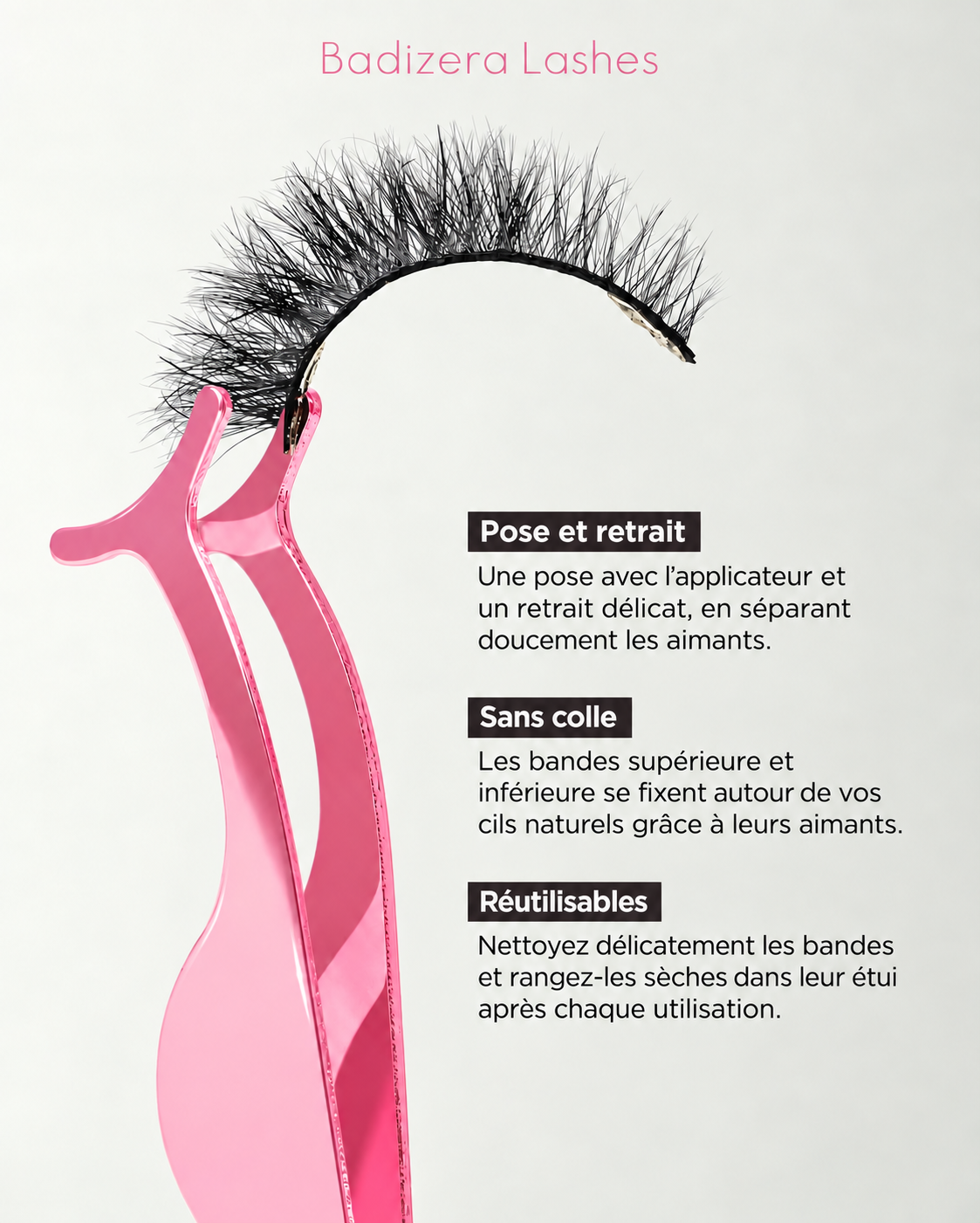 Cils magnétiques Badizera : pose et retrait, fixation sans colle et entretien